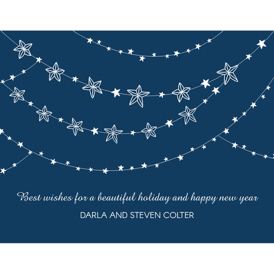 Garland of Stars Flat Holiday Cards